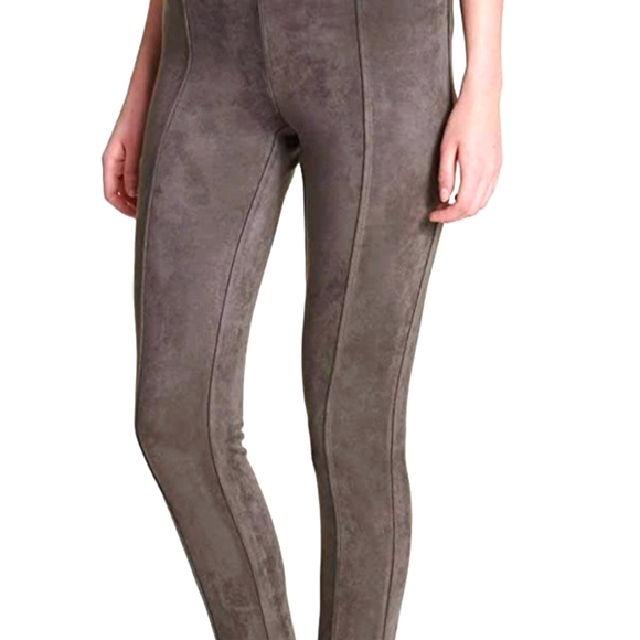 ANDREW MARC NEW YORK SKINNY SOFT FAUX SUEDE TAUPE PANTS SIZE SMALL